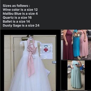 Flower dress and bridesmaids dresses FORSALE price on pictures fir the dresses